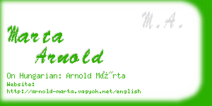 marta arnold business card